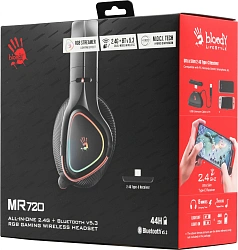 Наушники с микрофоном A4Tech Bloody MR720 черный мониторные BT/Radio оголовье (MR720 BLACK)