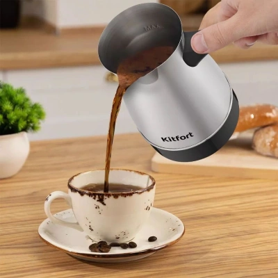 Кофеварка Электрическая турка Kitfort КТ-7131 600Вт черный/нержавеющая сталь