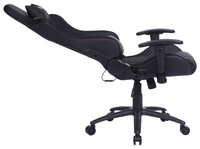 Кресло игровое Cactus CS-CHR-0099BLR с RGB-подсветкой черный/красный эко.кожа с подголов. крестов. сталь