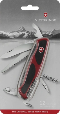 Нож перочинный Victorinox RangerGrip 55 (0.9563.CB1) 130мм 12функц. красный/черный блистер
