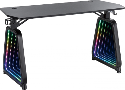 Стол игровой Cactus CS-GMD-BK-RGB с подсветкой столешница МДФ черный каркас черный 136x60x75см (CS-GMD-BK-RGB)