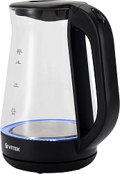 Чайник электрический Vitek VT-8803 1.7л. 2200Вт черный корпус: стекло