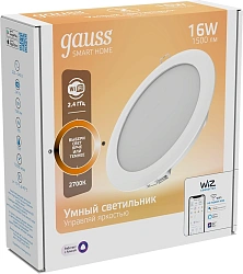 Умный светильник Gauss IoT Smart Home потолоч. белый (2020122)