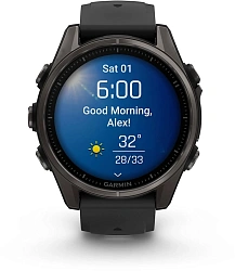 Смарт-часы Garmin Fenix 8 43мм 1.3" AMOLED корп.черный рем.черный разм.брасл.:108-182мм (010-02903-21)