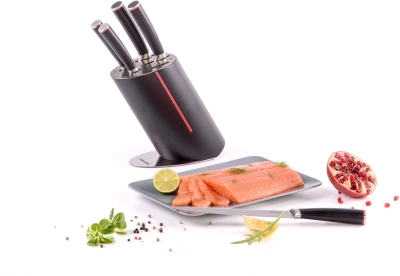 Набор ножей кухон. Rondell Urban Ultimate RD-1130 компл.:6предм. с подставкой черный/красный подар.коробка