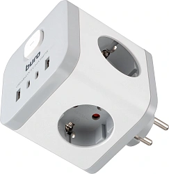 Сетевой разветвитель Buro BU-PW3UC-W (3 розетки) белый (коробка)