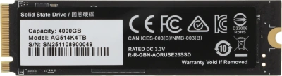 Накопитель SSD Gigabyte PCIe 5.0 x4 4000GB AG514K4TB Aorus Gen5 14000 M.2 2280