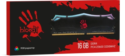 Память DDR4 16GB 3200MHz Bloody BDM016A3200RD RGB RTL Gaming PC4-25600 CL22 DIMM 288-pin 1.35В dual rank с радиатором Ret