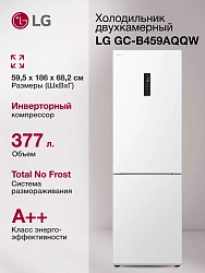 Холодильник LG GC-B459AQQW 2-хкамерн. белый инвертер