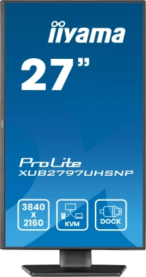 Монитор Iiyama 27" ProLite XUB2797UHSNP-B1 черный IPS LED 4ms 16:9 HDMI M/M матовая HAS Piv 1300:1 350cd 178гр/178гр 3840x2160 60Hz DP 4K USB 6.3кг