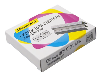 Скобы для степлера 23/15 Silwerhof оцинкованные кор.карт. (упак.:1000шт.)