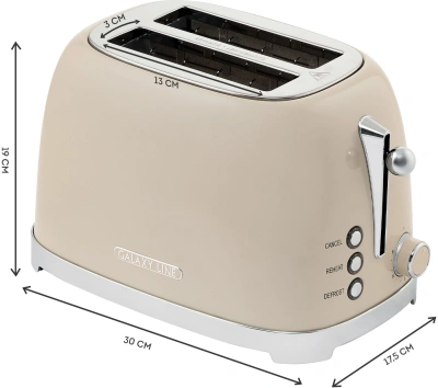 Тостер Galaxy Line GL 2918 900Вт кремовый