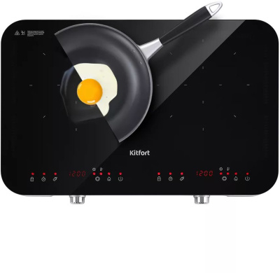Плита Индукционная Kitfort КТ-149 черный/серебристый стеклокерамика (настольная)