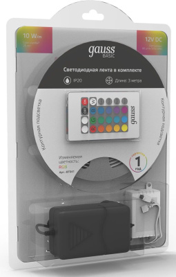 Лента светодиод. Gauss Basic 3м (BT041)