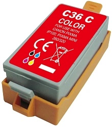 Картридж струйный Cactus CS-CLI36 CLI-36 многоцветный (11.8мл) для Canon Pixma iP 100/ MiNi 260 с чипом