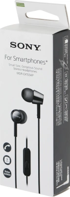 Гарнитура внутриканальные Sony MDR-EX155AP 1.2м черный проводные в ушной раковине (MDR-EX155APB)