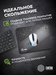 Коврик для мыши Cactus Spider gray черный 250x200x3мм (CS-MP-D13S)