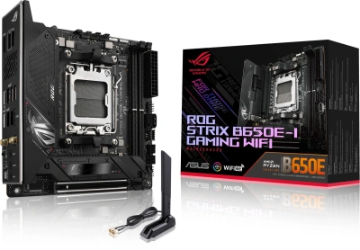Материнская плата Asus ROG STRIX B650E-I GAMING WIFI SocketAM5 AMD B650 2xDDR5 mini-ITX AC`97 8ch(7.1) 2.5Gg RAID+HDMI