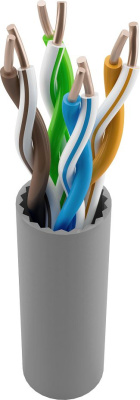 Кабель информационный NTSS NTSS-IN-UTP4-5Е-PVC-GY кат.5E UTP 4 пары 24AWG PVC внутренний 305м серый