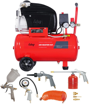 Компрессор поршневой Fubag Air Master Kit 6 масляный 230л/мин 24л 1500Вт красный/черный