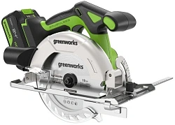 Циркулярная пила (дисковая) Greenworks GD24CS165 (ручная) D диска.:165мм (1501607CUG)