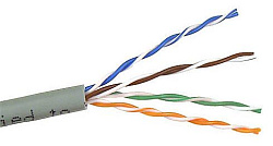 Кабель информационный Lanmaster TWT-5EUTP-XS кат.5E UTP 4 пары 25AWG PVC внутренний 305м серый