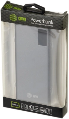 Мобильный аккумулятор Cactus CS-PBFSLT-10000 10000mAh 22.5W 3A 2xUSB-A/USB-C серый