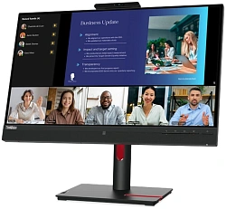 Монитор Lenovo 23.8" ThinkVision T24v-30 черный IPS LED 4ms 16:9 HDMI M/M Cam матовая HAS Piv 1000:1 250cd 178гр/178гр 1920x1080 75Hz VGA DP FHD USB 6.0кг