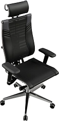 Кресло руководителя Метта Yoga 4DT B2-15D - YM93+Infinity+carbon черный сетка/кожа с подголов. крестов. алюминий хром (комплект 1шт)