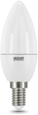 Лампа светодиодная Gauss Elementary 12Вт цок.:E14 свеча 220B 4100K св.свеч.бел.нейт. C37 (упак.:10шт) (33122)