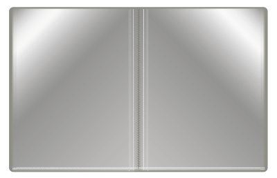 Папка с 100 прозр.вклад. Бюрократ -BPVN100GREY A4 пластик 0.8мм торц.карм с бум. встав серый