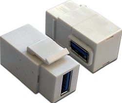 Адаптер проходной Lanmaster LAN-OK-USB30-AA/V-WH белый