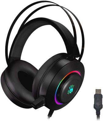 Наушники с микрофоном A4Tech Bloody G521 черный 2.3м мониторные USB оголовье (G521 (BLACK))