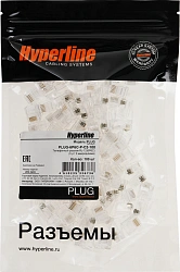 Коннектор Hyperline PLUG-6P6C-P-C2-100 (упак.:100шт) 100м прозрачный