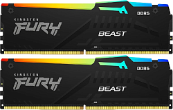 Память DDR5 2x32GB 6000MHz Kingston KF560C36BBE2AK2-64 Fury Beast Black Expo RGB RTL Gaming PC5-48000 CL36 DIMM 288-pin 1.35В single rank с радиатором Ret
