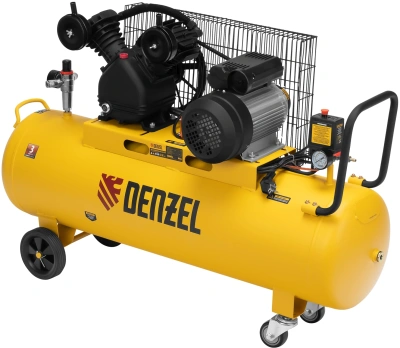 Компрессор поршневой Denzel BCV2300/100 масляный 440л/мин 100л 2300Вт желтый/черный