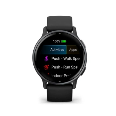 Смарт-часы Garmin Vivoactive 5 30.4мм 1.2" AMOLED корп.черный рем.черный разм.брасл.:125-190мм (010-02862-10)