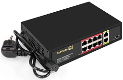 Коммутатор Exegate EDGS-1082D.8PoE-120W EX299028RUS (L2) 8x100Мбит/с 2x1Гбит/с 8PoE 120W неуправляемый