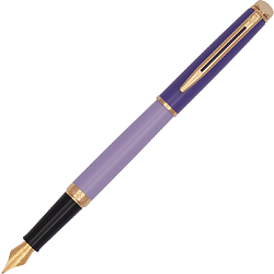 Ручка перьев. Waterman Hemisphere Colour Blocking (2179900) Purple GT сталь нержавеющая/позолота F подар.кор.