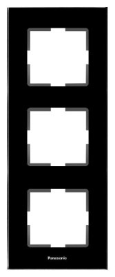 Рамка Panasonic Karre Plus WKTF08133GG-RU 3x вертикальный монтаж стекло черный (упак.:1шт)