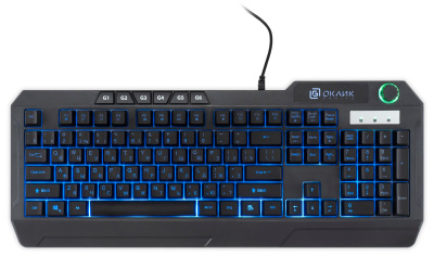 Клавиатура Оклик 715G черный USB Multimedia for gamer LED (1680657)