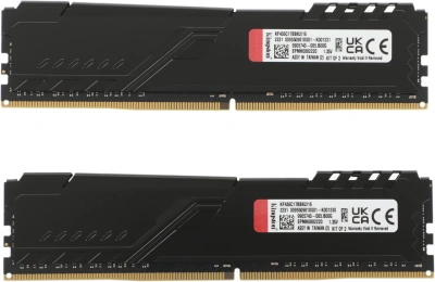 Память DDR4 2x8Gb 3600MHz Kingston KF436C17BBK2/16 Fury Beast RTL Gaming PC4-28800 CL17 DIMM 288-pin 1.35В kit single rank с радиатором Ret