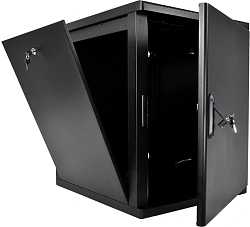 Шкаф коммутационный ЦМО (ШРН-М-15.650.1-9005) настенный 15U 600x650мм пер.дв.металл направл.под закл.гайки 120кг черный 581мм 27.36кг 180град. 745мм IP20 сталь