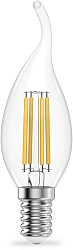 Лампа филам. Gauss Filament 8Вт цок.:E14 свеча 220B св.свеч.бел.теп. (упак.:10шт) (42118)