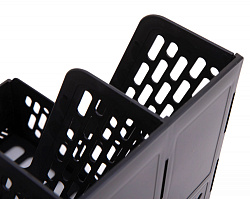 Лоток вертикальный Deli E9846BLACK для бумаг 326х275х257мм черный пластик