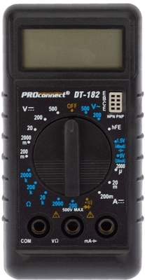 Мультиметр PROconnect М-182 DT-182 цифровой черный (13-3014)