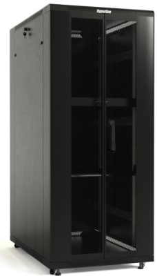 Шкаф серверный Hyperline TTBR-4281-DD-RAL9004 напольный 42U 800x1000мм пер.дв.перфор.2ств. задн.дв.перфор.2-хст. 2 бок.пан. 800кг черный 910мм 133кг 2055мм 20 сталь