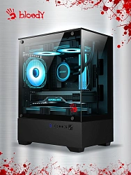 Корпус Bloody CC-125 черный без БП mATX 5x120mm 2xUSB2.0 1xUSB3.0 audio bott PSU