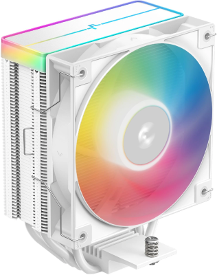 Устройство охлаждения(кулер) Deepcool AG400 Wh V2 ARGB Soc-AM5/AM4/1200/1700/1851 белый 4-pin 31.6dB Al+Cu 220W 643gr Ret (R-AG400-WHAMMN-GJD)