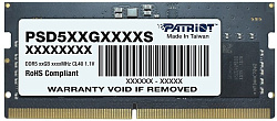 Память DDR5 16GB 4800MHz Patriot PSD516G480081S RTL PC5-38400 CL40 SO-DIMM 262-pin 1.1В dual rank Ret